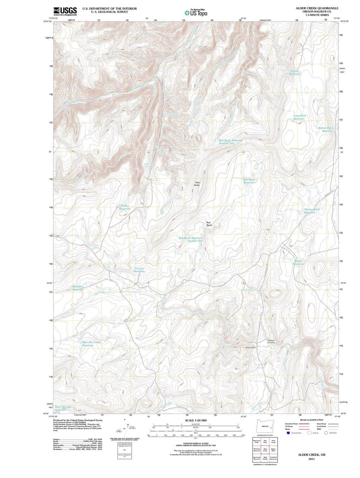 2011 Alder Creek, OR - Oregon - USGS Topographic Map