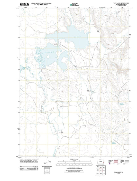 2011 Cow Lakes, OR - Oregon - USGS Topographic Map