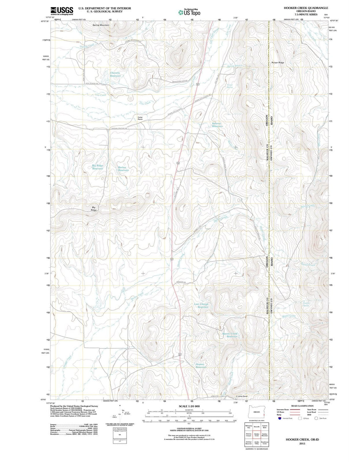 2011 Hooker Creek, OR - Oregon - USGS Topographic Map