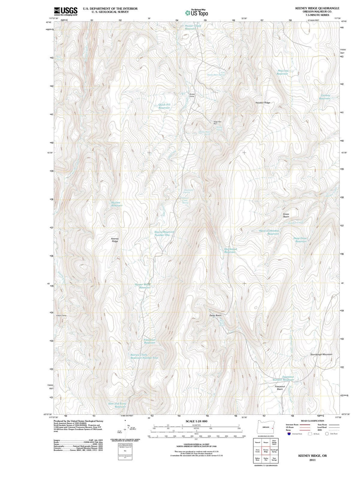 2011 Keeney Ridge, OR - Oregon - USGS Topographic Map
