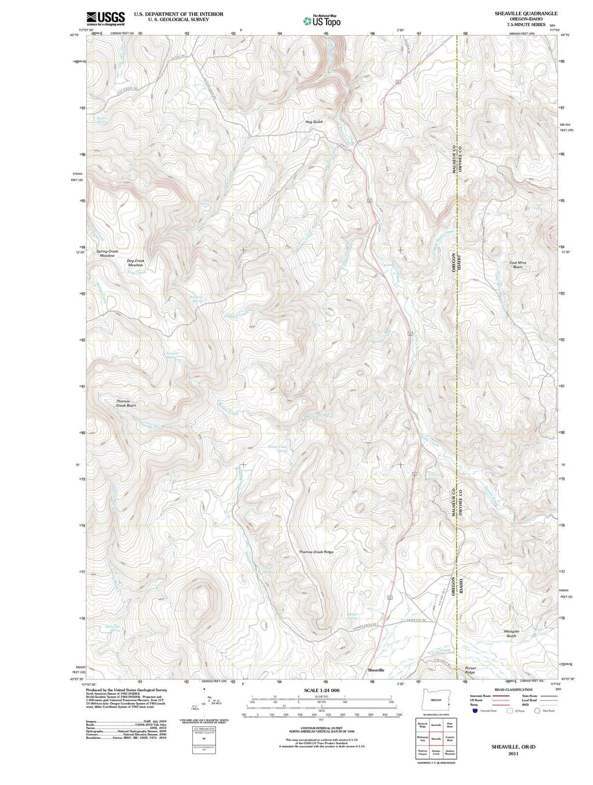 2011 Sheaville, OR - Oregon - USGS Topographic Map
