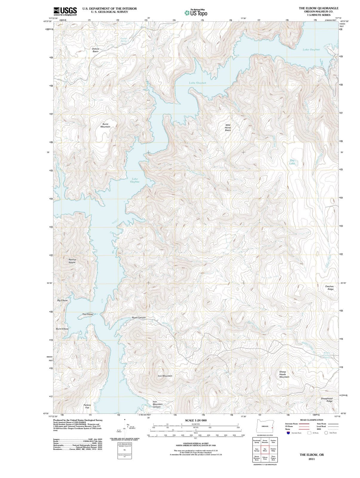 2011 The Elbow, OR - Oregon - USGS Topographic Map