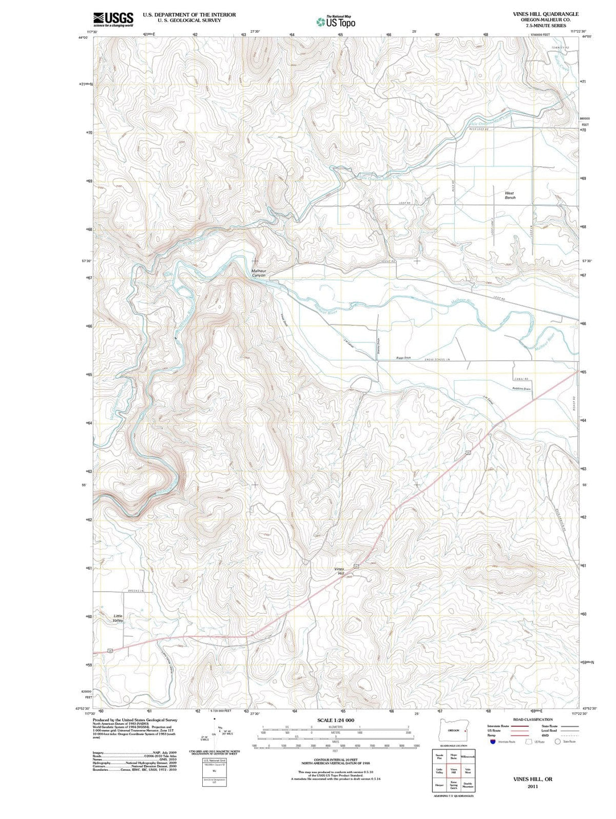 2011 Vines Hill, OR - Oregon - USGS Topographic Map