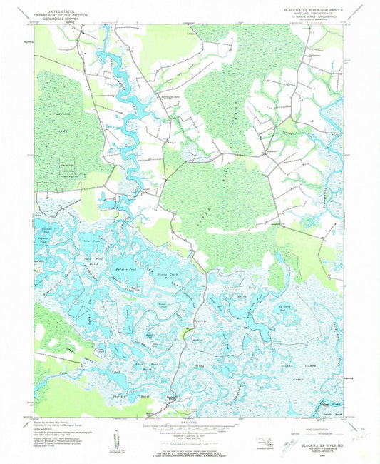 1942 Blackwater River, MD - Maryland - USGS Topographic Map