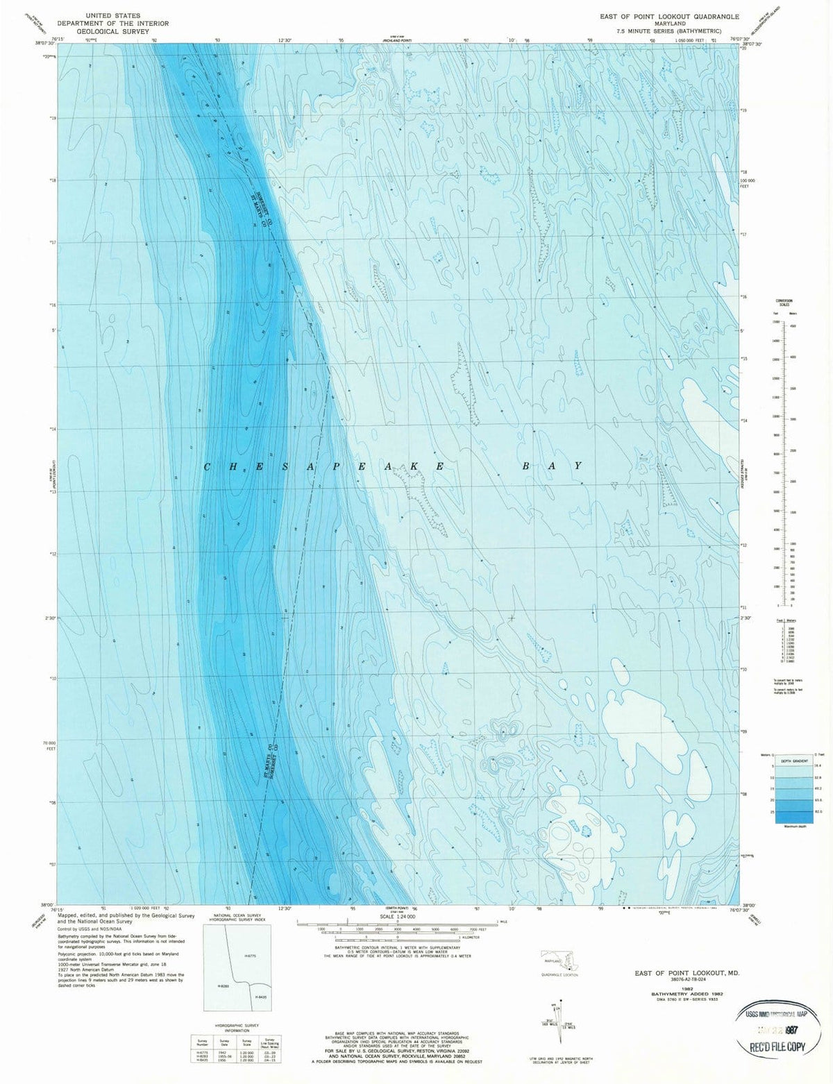 1982 East of Point Lookout, MD - Maryland - USGS Topographic Map