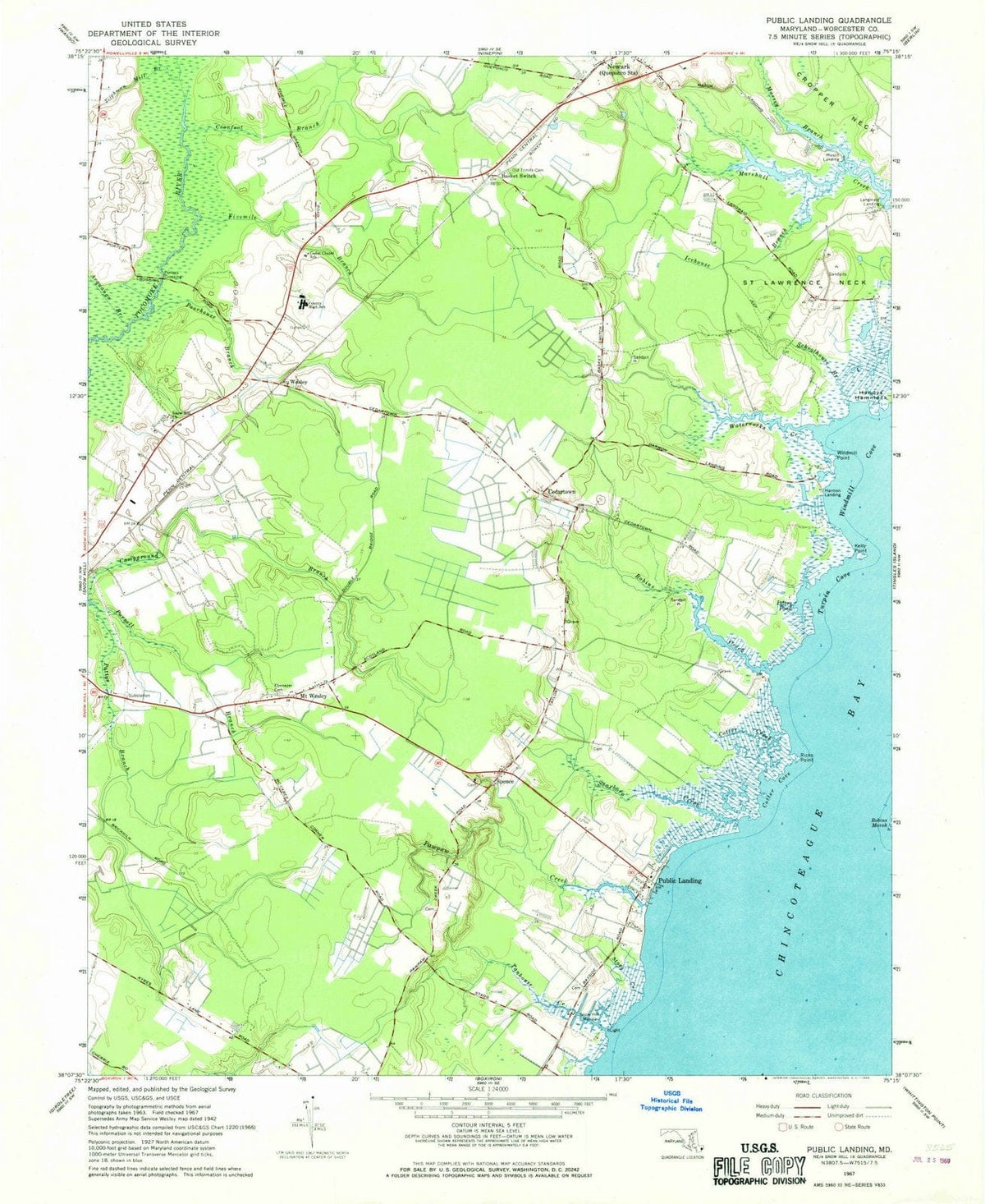 1967 Public Landing, MD - Maryland - USGS Topographic Map