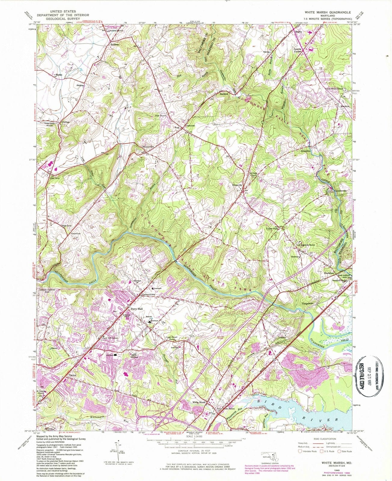 1949 White Marsh, MD - Maryland - USGS Topographic Map
