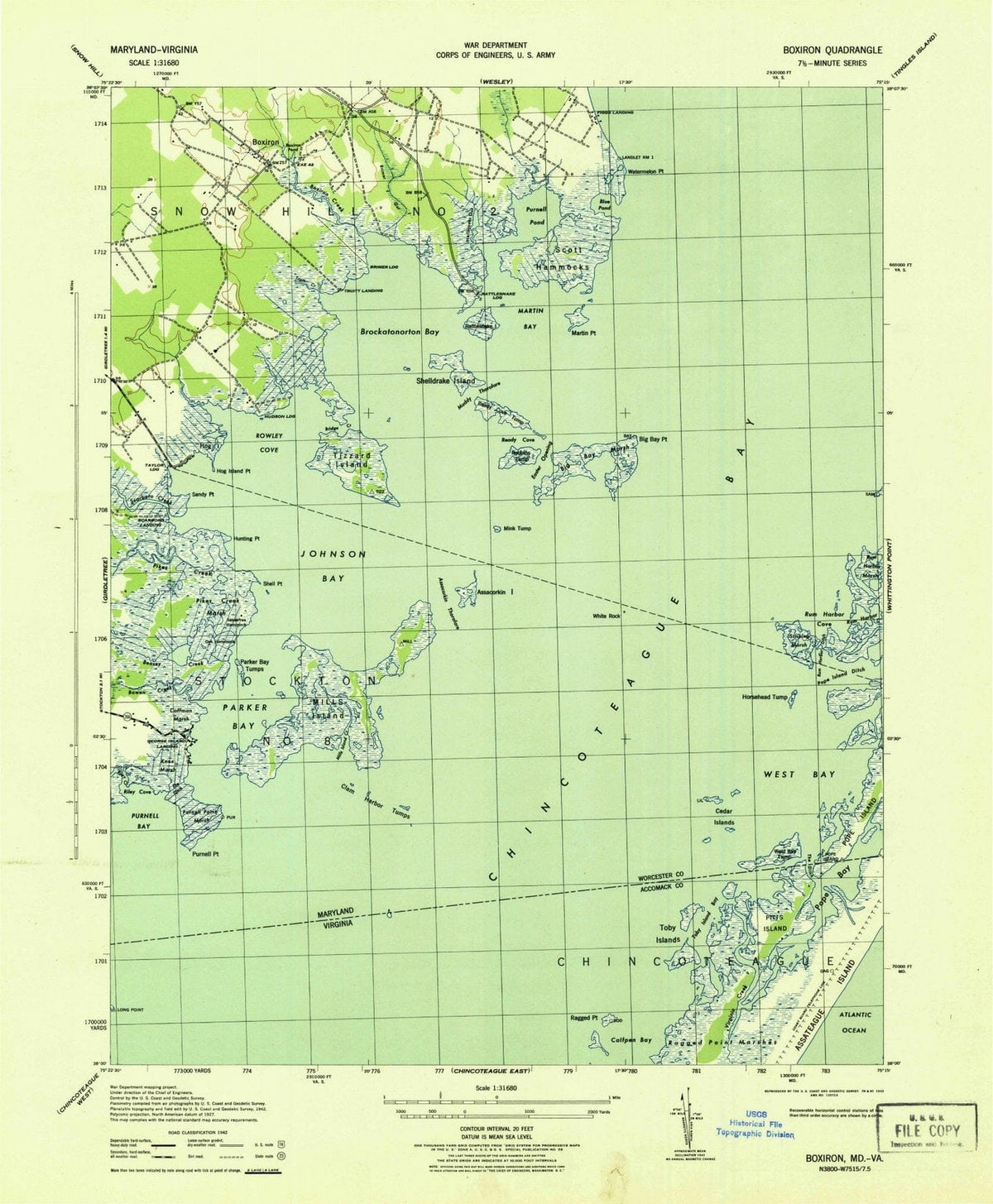 1943 Boxiron, MD - Maryland - USGS Topographic Map