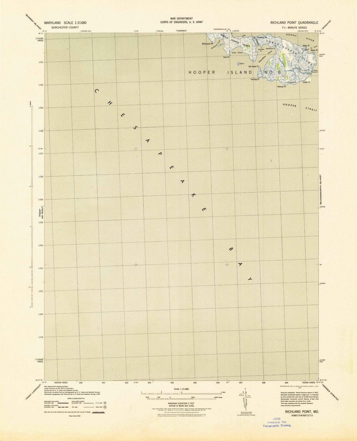 1943 Richland Point, MD - Maryland - USGS Topographic Map