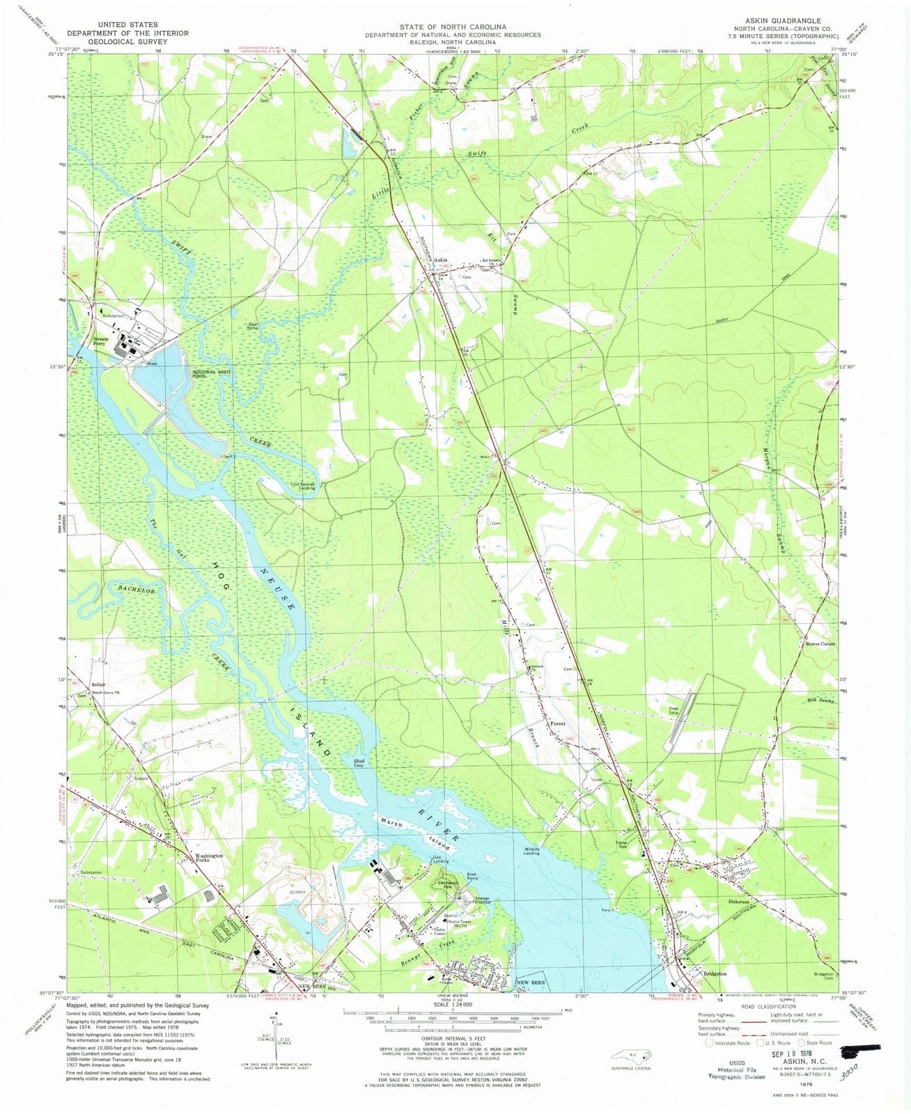 1978 Askin, NC - North Carolina - USGS Topographic Map