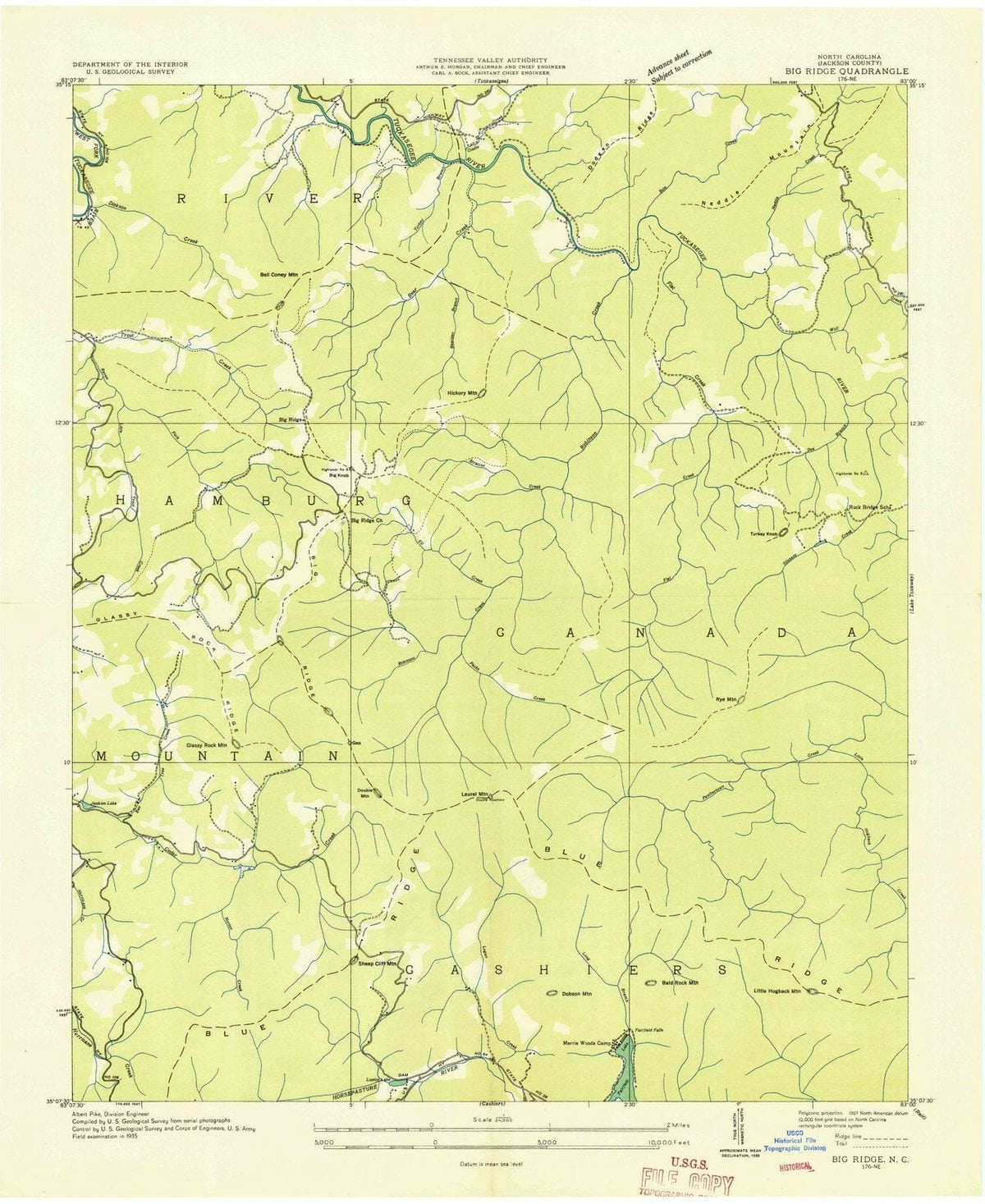 1935 Big Ridge, NC - North Carolina - USGS Topographic Map