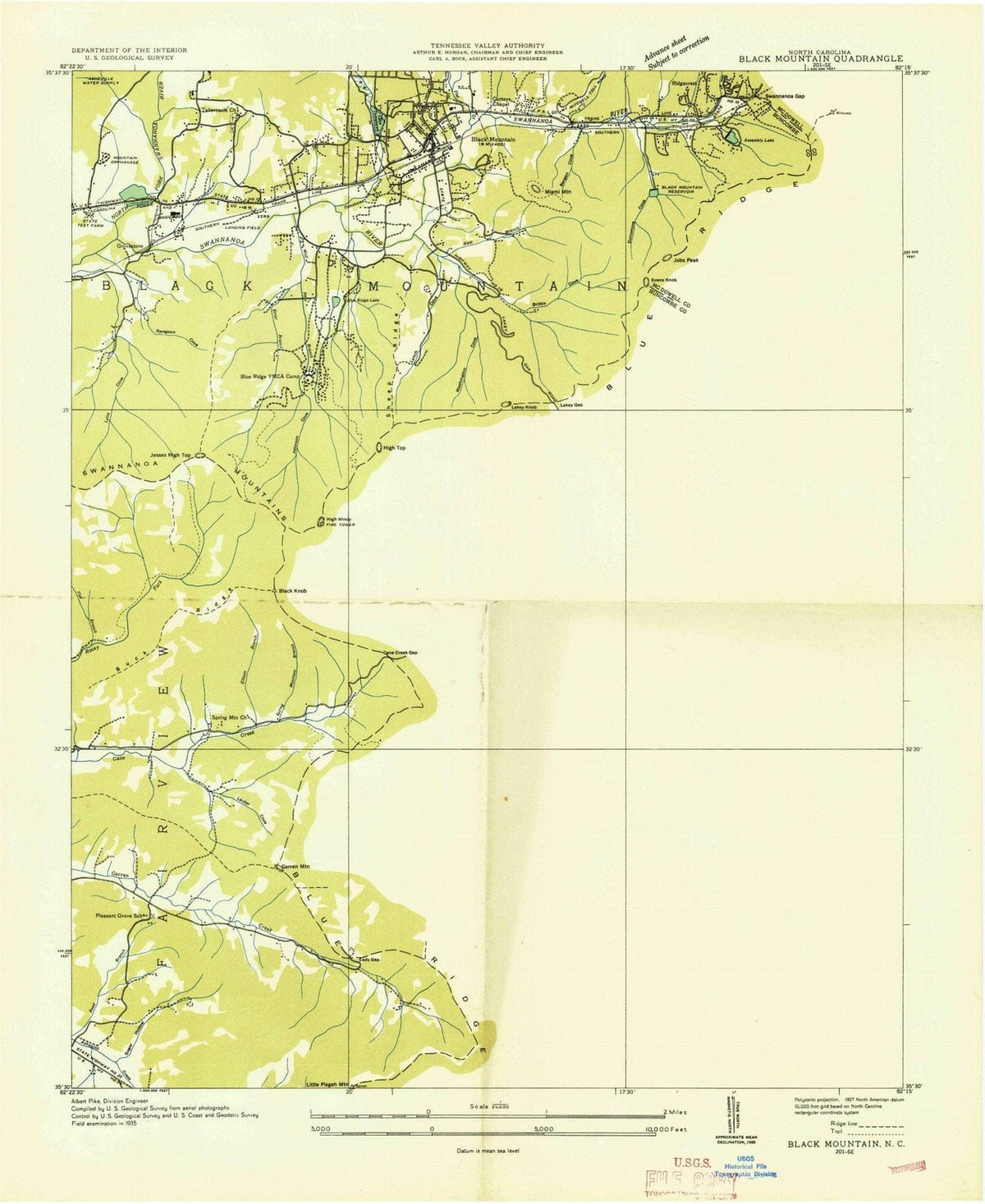 1935 Black Mountain, NC - North Carolina - USGS Topographic Map