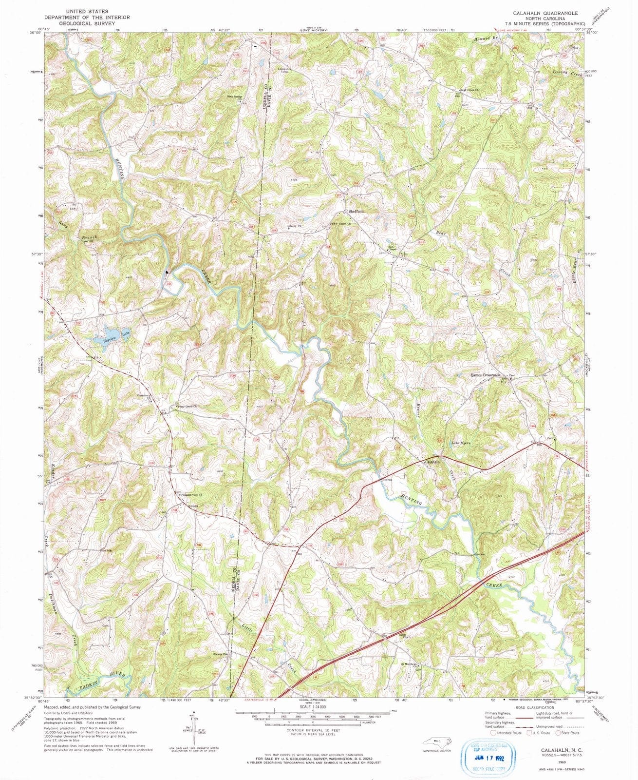 1969 Calahaln, NC - North Carolina - USGS Topographic Map