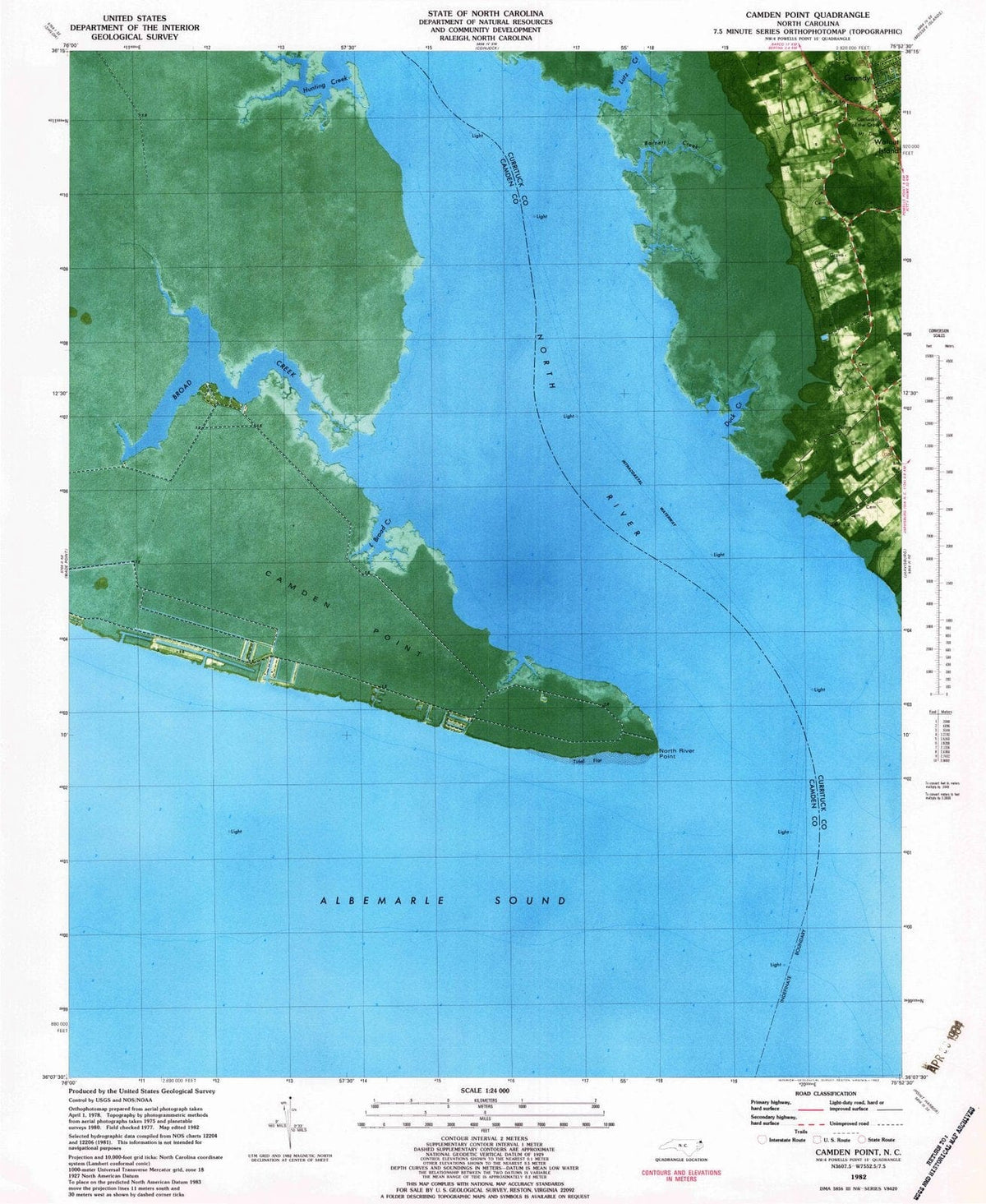 1982 Camden Point, NC - North Carolina - USGS Topographic Map