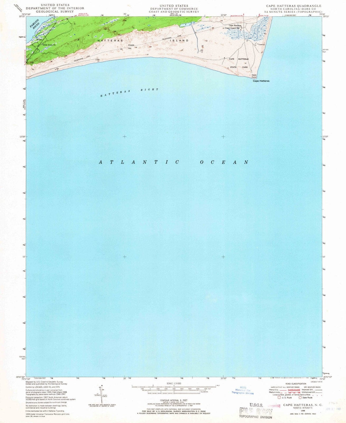 1948 Cape Hatteras, NC - North Carolina - USGS Topographic Map