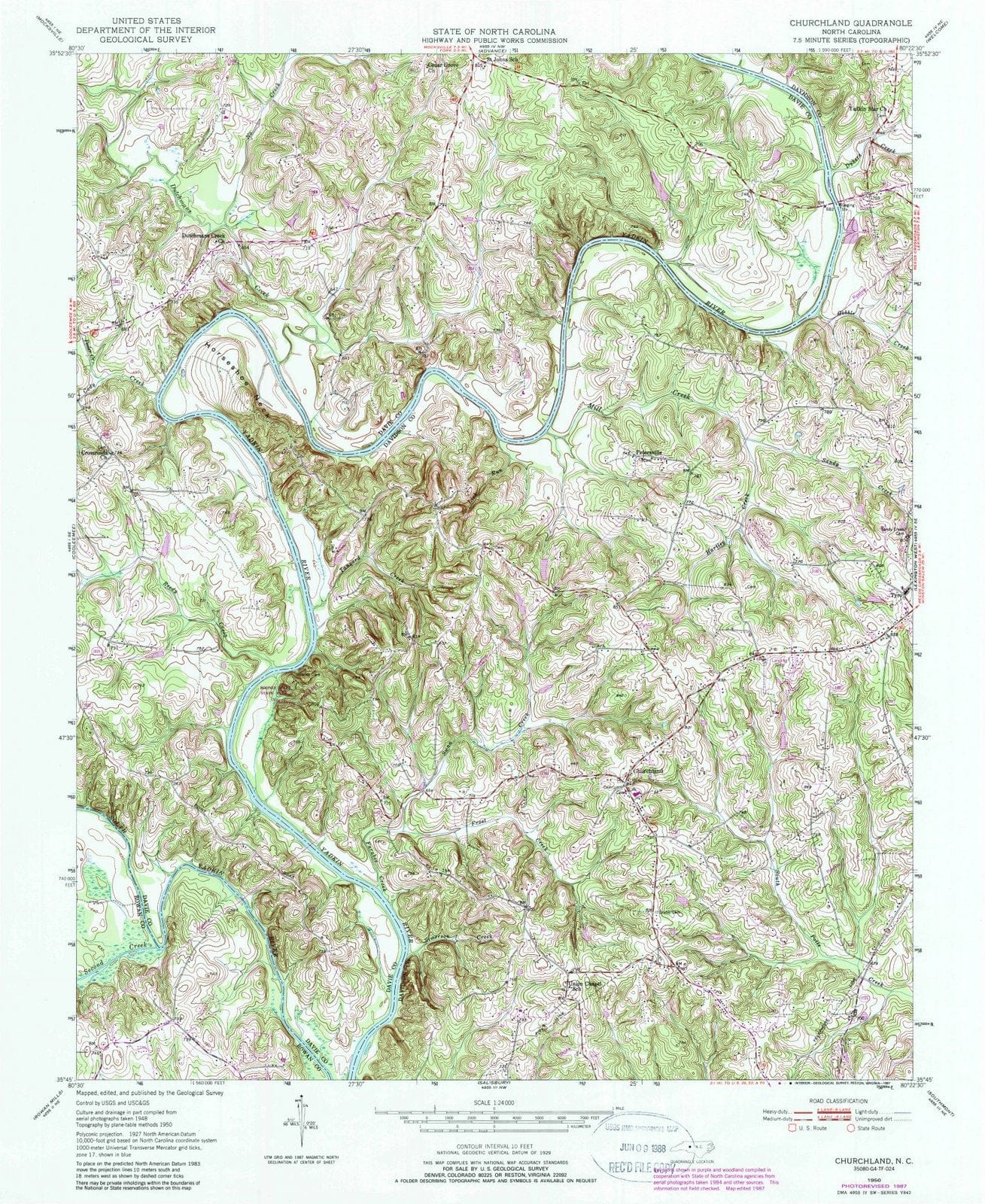 1950 Churchland, NC - North Carolina - USGS Topographic Map