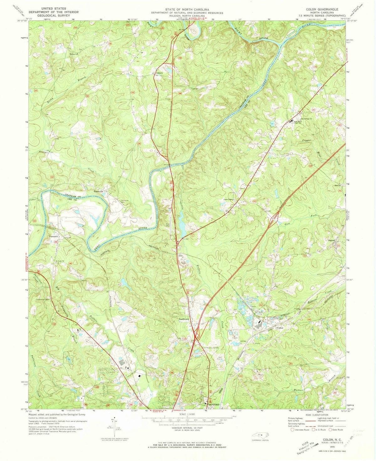 1970 Colon, NC - North Carolina - USGS Topographic Map