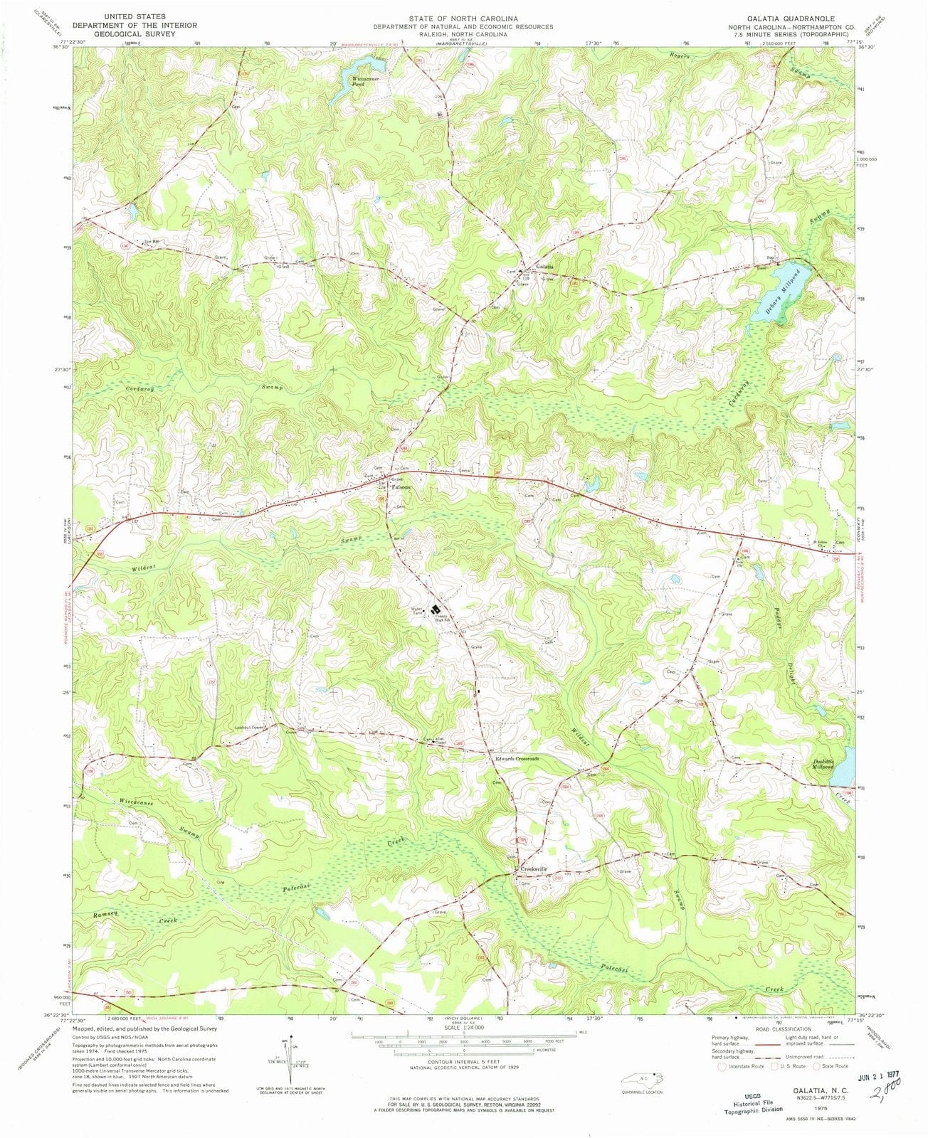 1975 Galatia, NC - North Carolina - USGS Topographic Map
