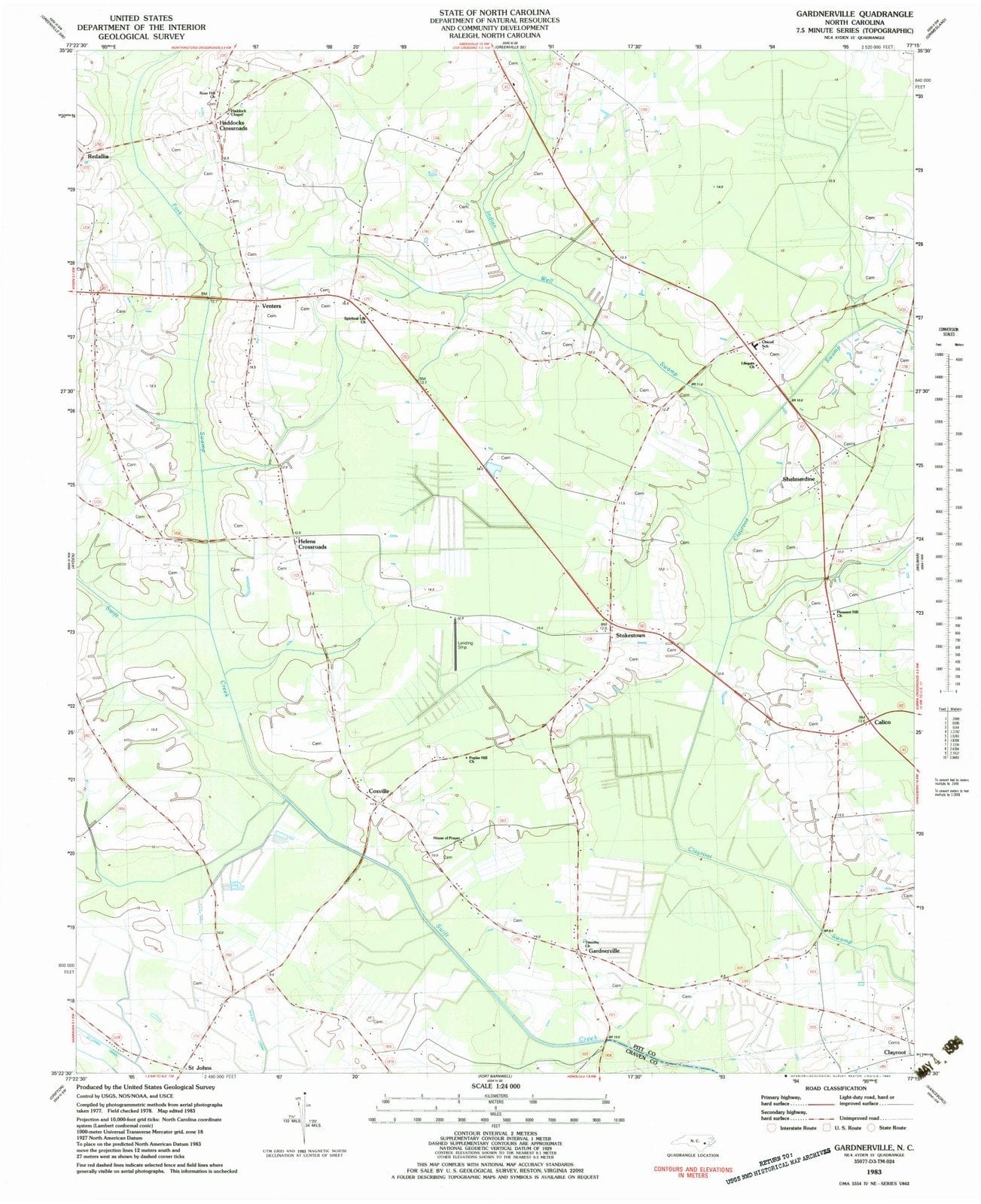 1983 Gardnerville, NC - North Carolina - USGS Topographic Map