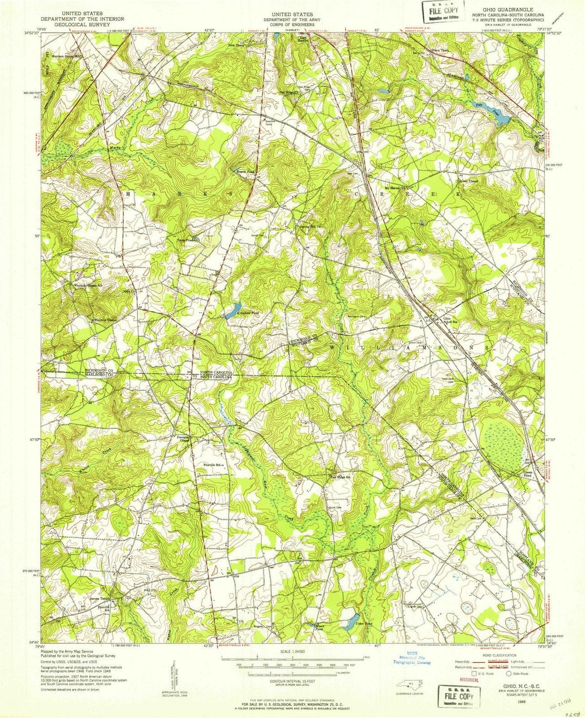 1949 Ghio, NC - North Carolina - USGS Topographic Map