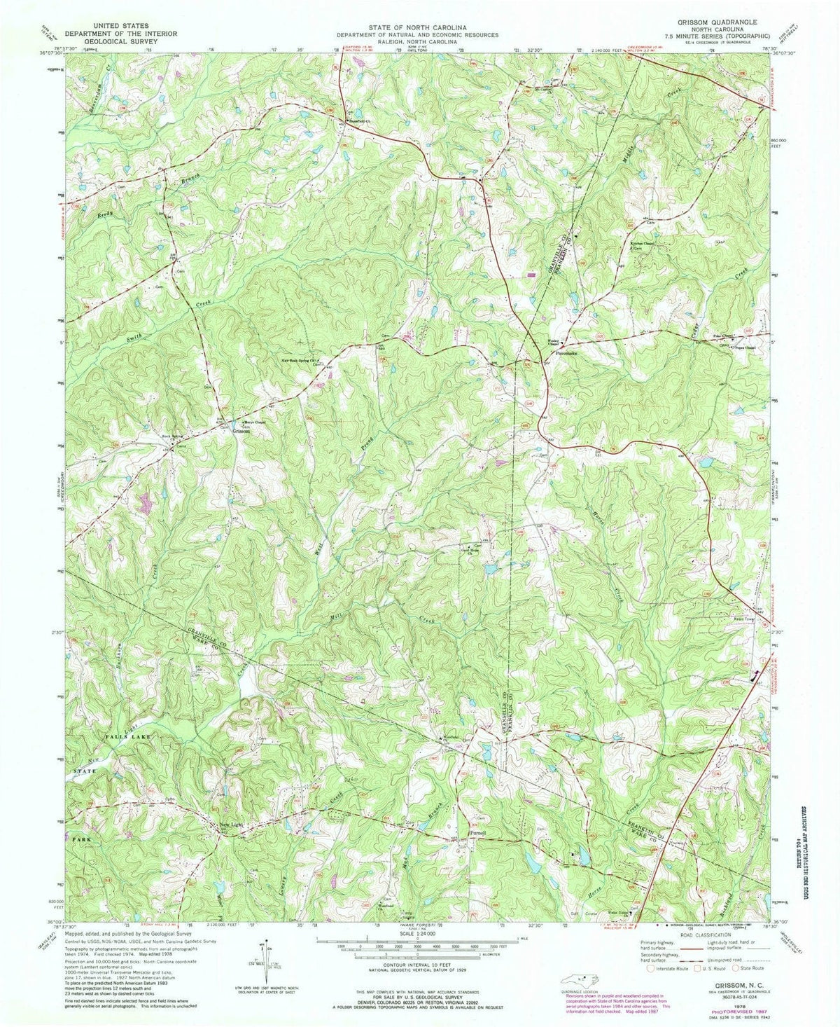 1978 Grissom, NC - North Carolina - USGS Topographic Map