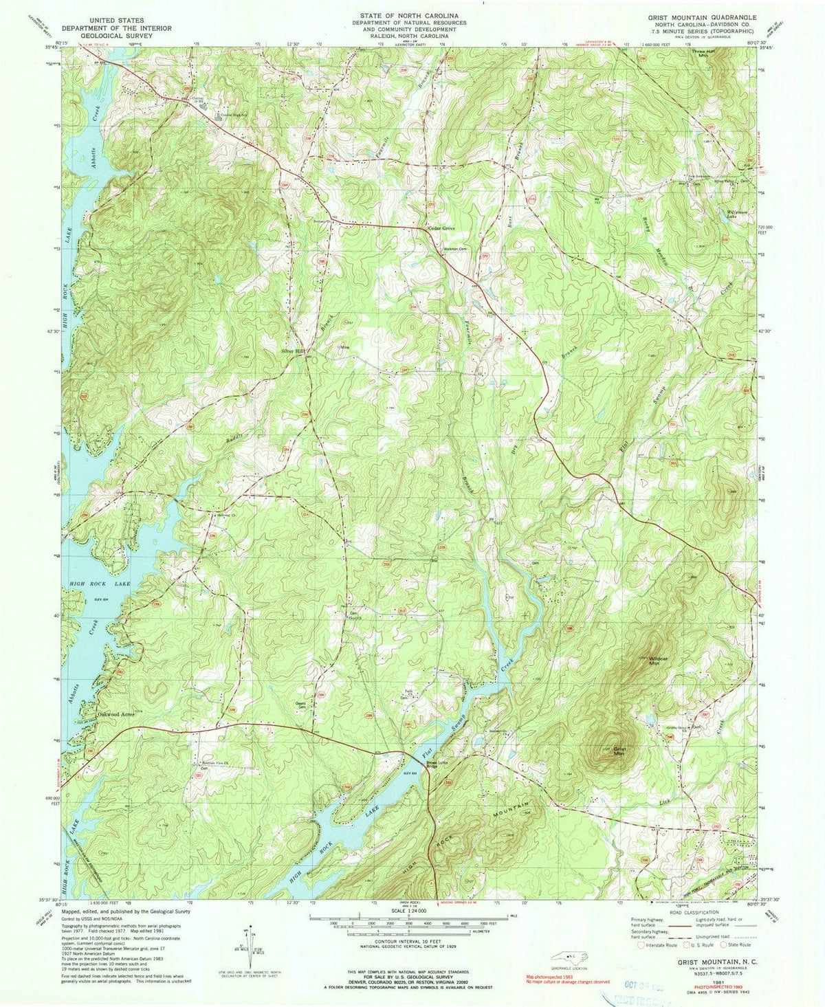 1981 Grist Mountain, NC - North Carolina - USGS Topographic Map