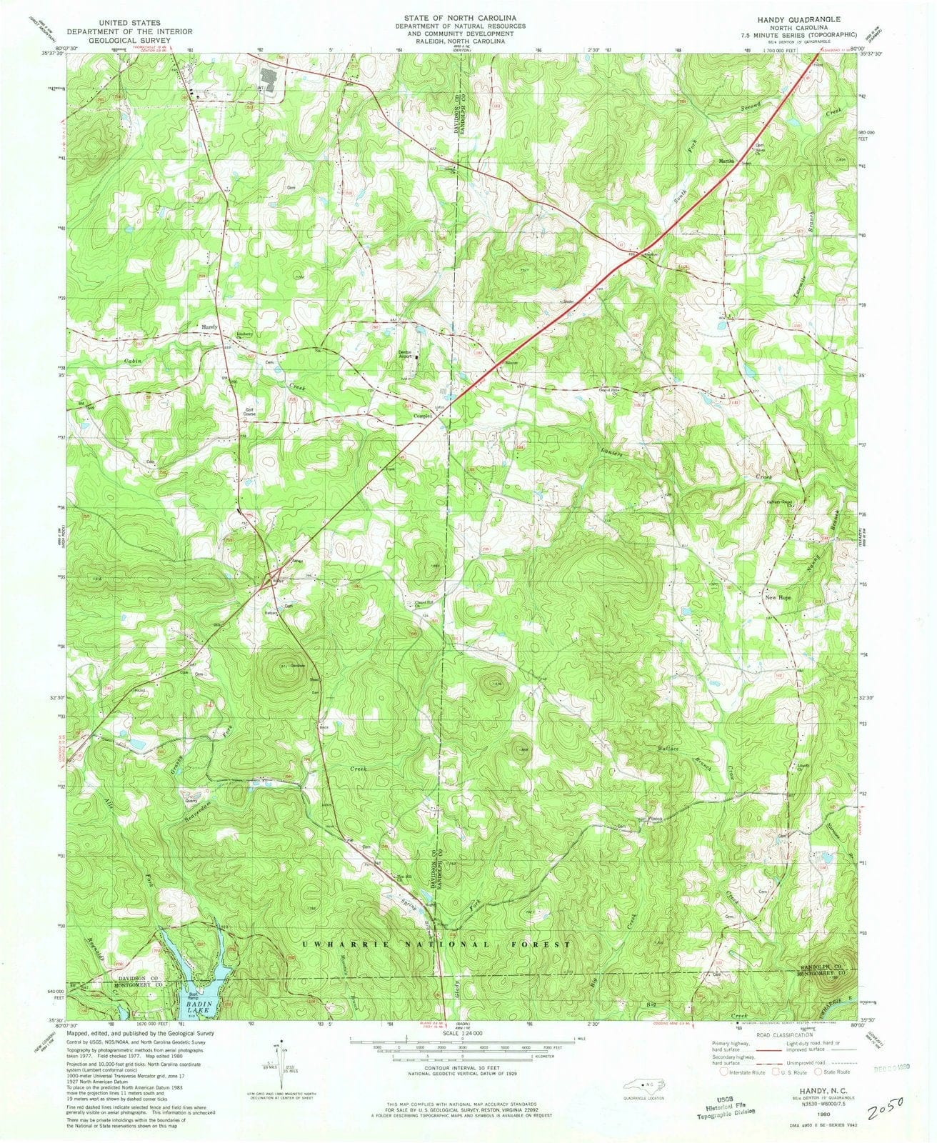 1980 Handy, NC - North Carolina - USGS Topographic Map