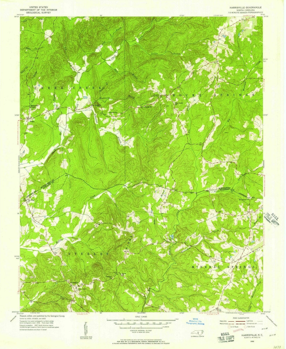 1956 Harrisville, NC - North Carolina - USGS Topographic Map