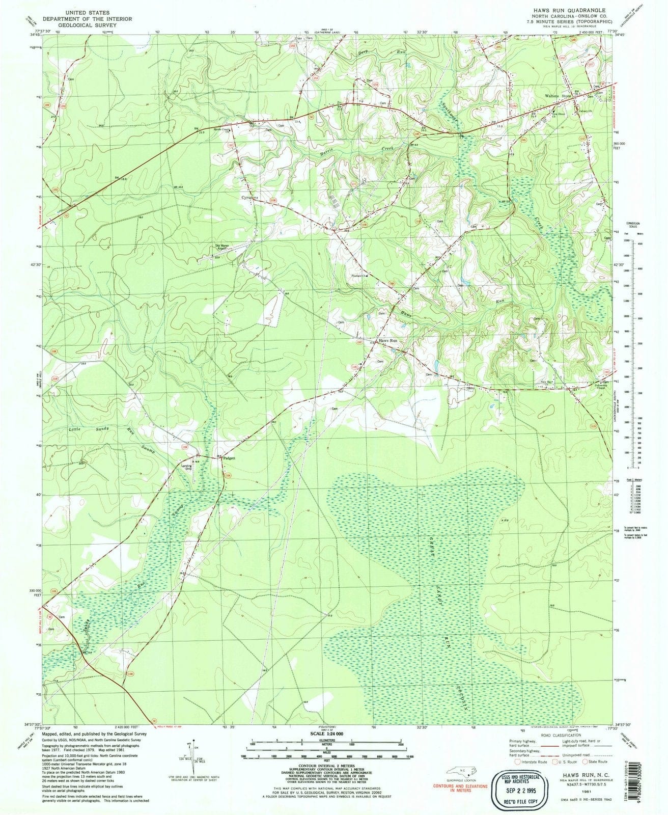 1981 Haws Run, NC - North Carolina - USGS Topographic Map