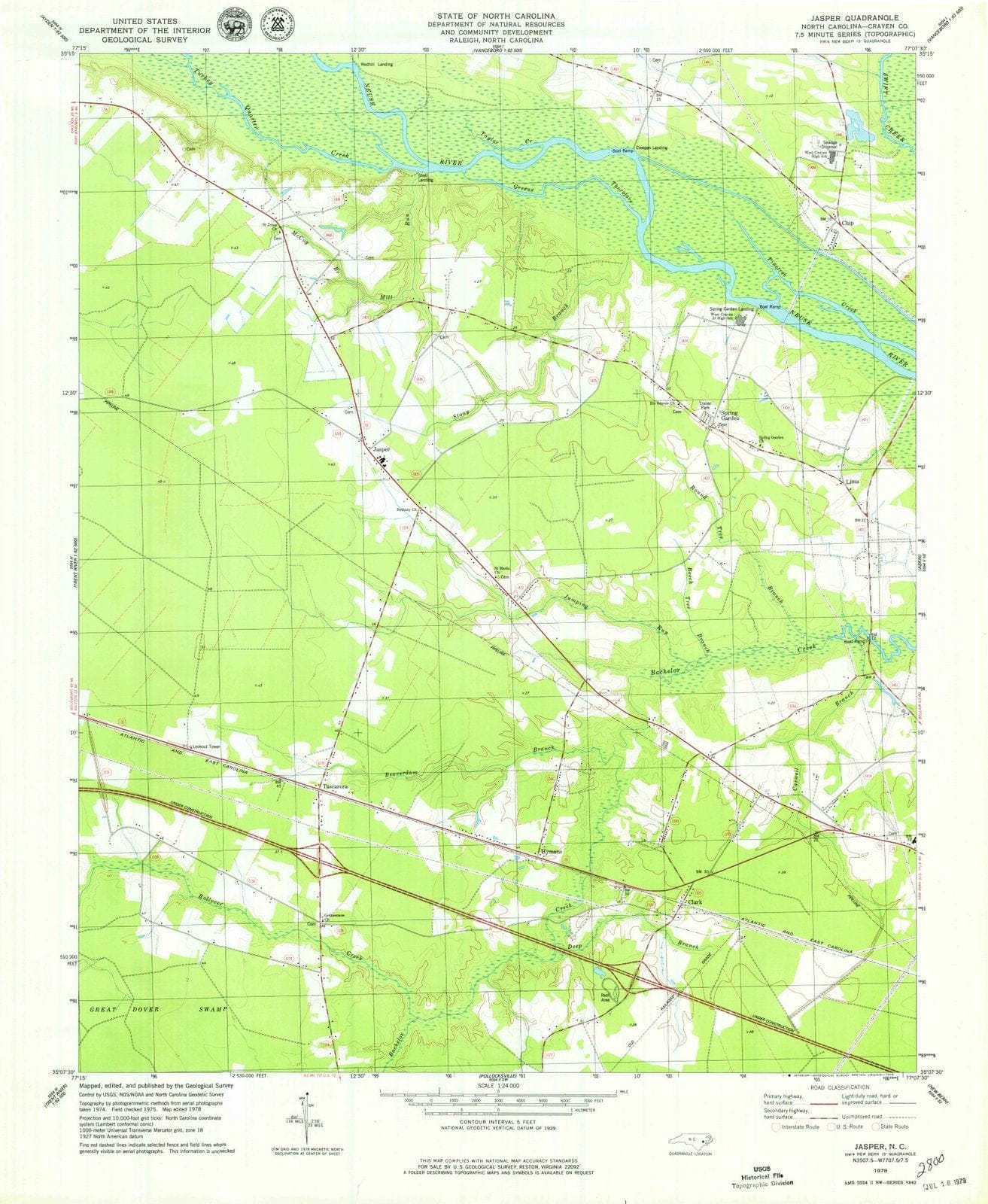 1978 Jasper, NC - North Carolina - USGS Topographic Map