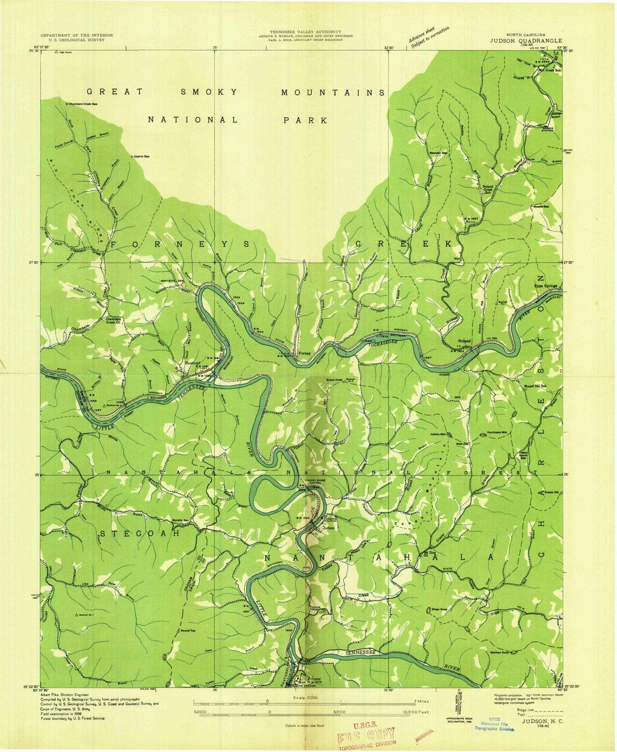 1936 Judson, NC - North Carolina - USGS Topographic Map