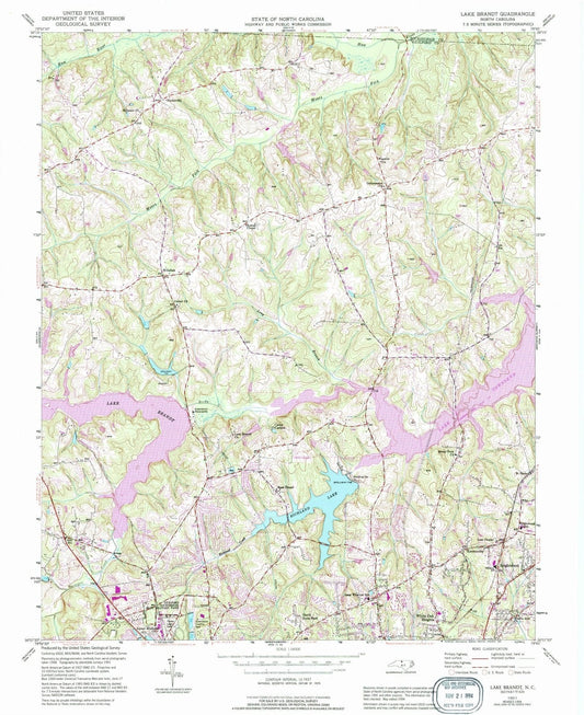 1951 Lake Brandt, NC - North Carolina - USGS Topographic Map