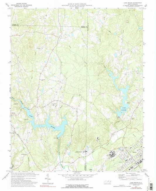 1977 Lake Michie, NC - North Carolina - USGS Topographic Map