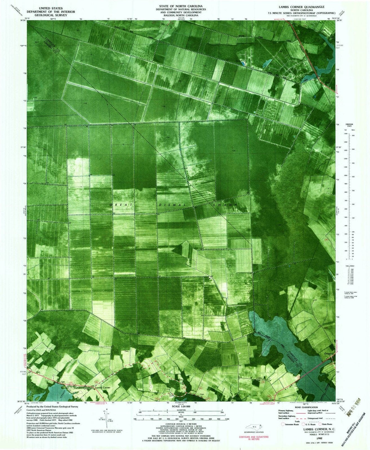 1982 Lambs Corner, NC - North Carolina - USGS Topographic Map