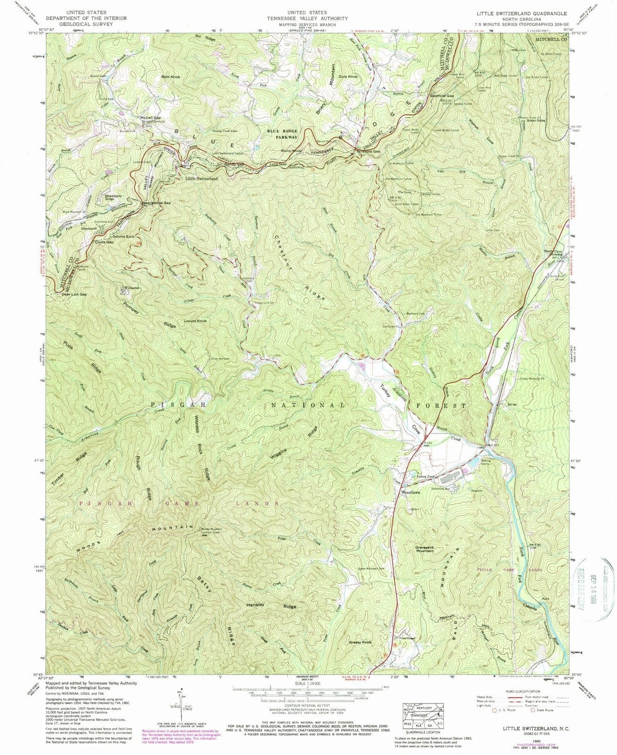 1960 Littleitzerland, NC - North Carolina - USGS Topographic Map