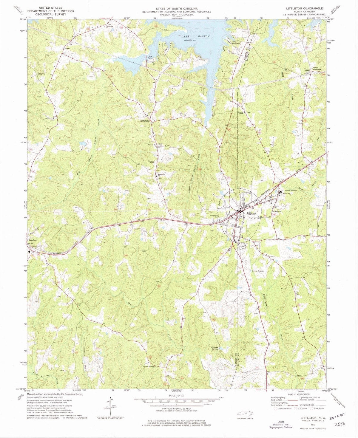 1973 Littleton, NC - North Carolina - USGS Topographic Map