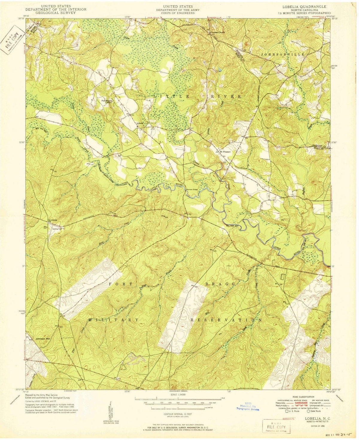 1950 Lobelia, NC - North Carolina - USGS Topographic Map
