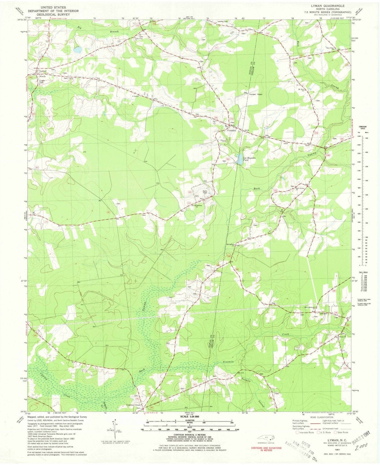 1981 Lyman, NC - North Carolina - USGS Topographic Map
