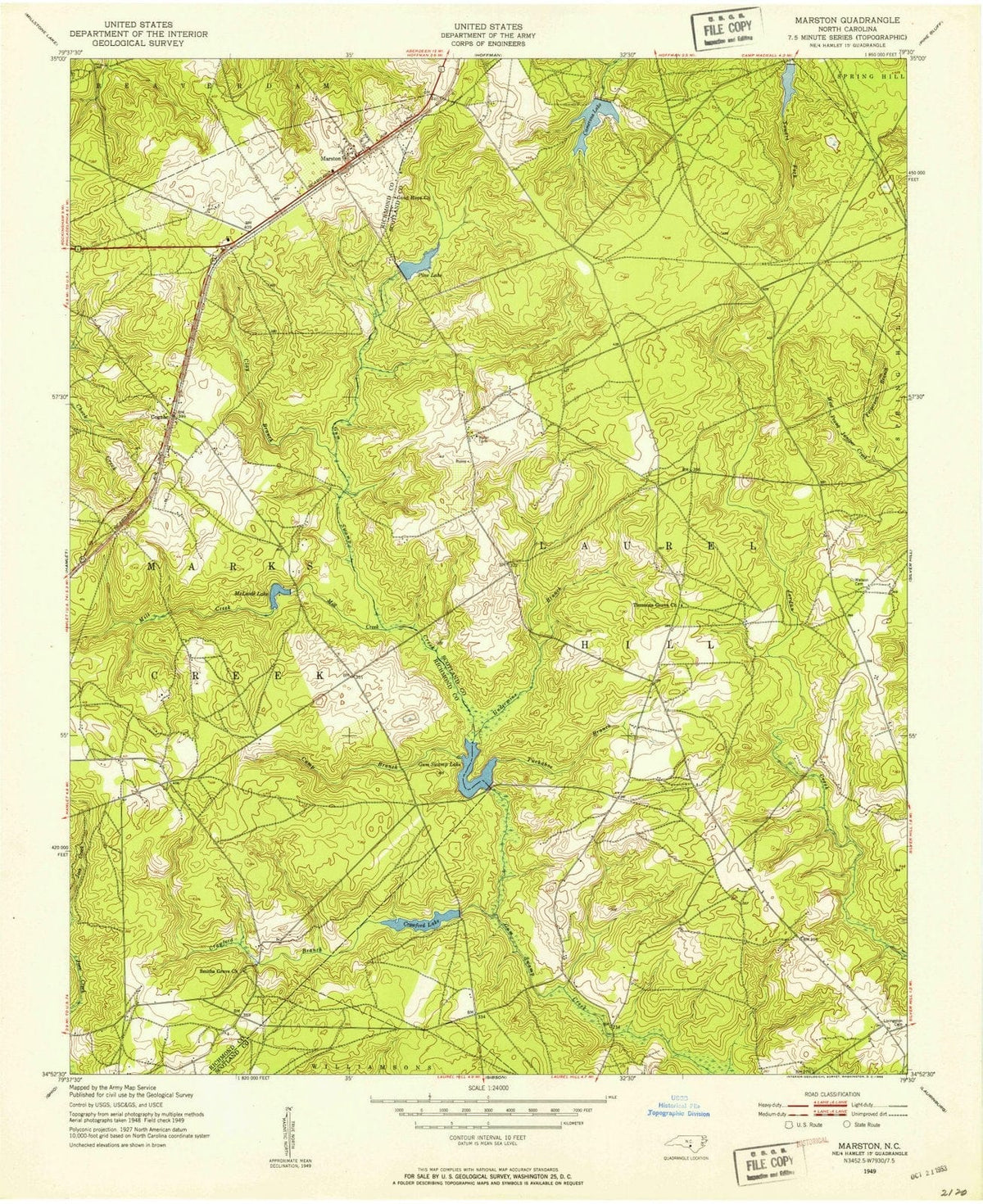 1949 Marston, NC - North Carolina - USGS Topographic Map