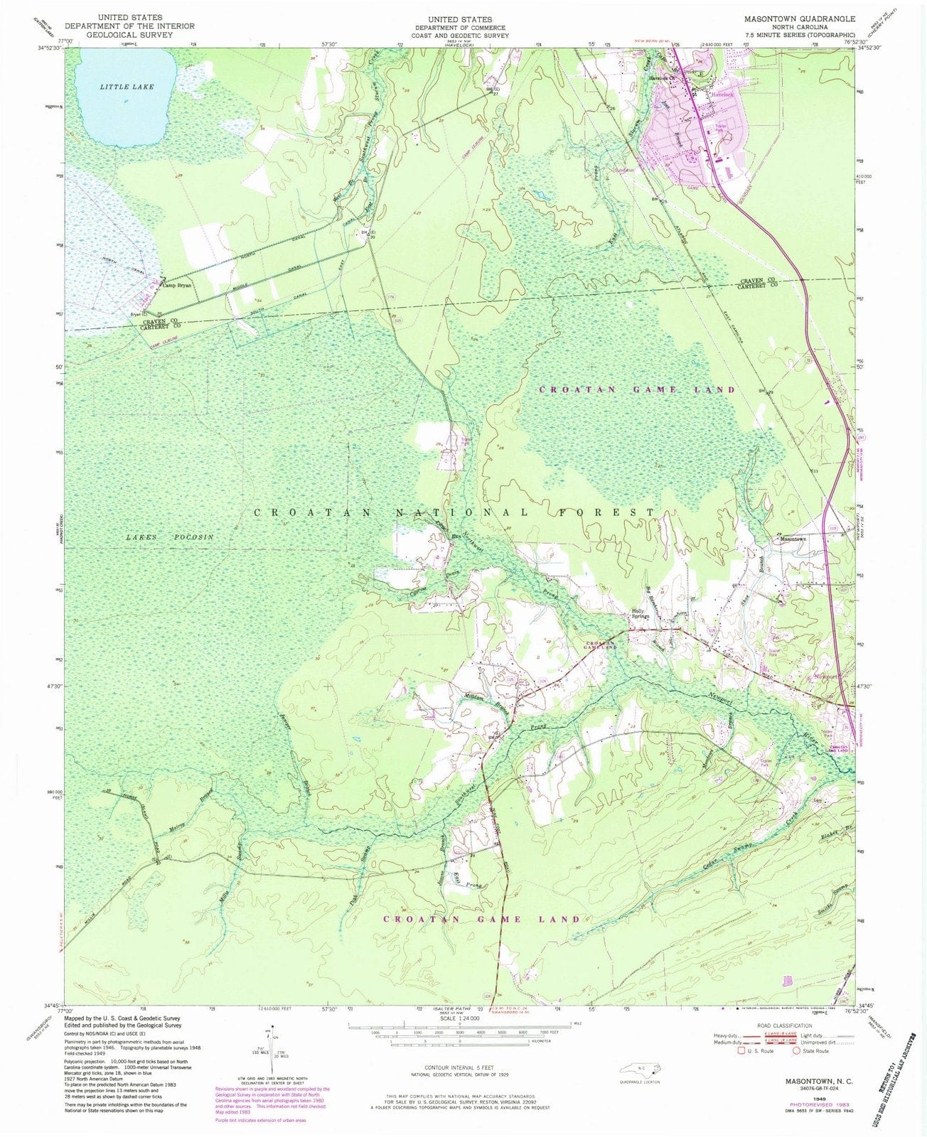 1949 Masontown, NC - North Carolina - USGS Topographic Map