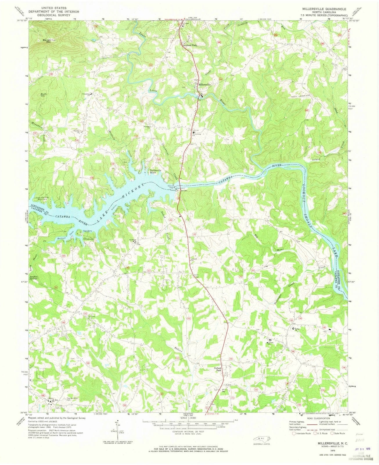1970 Millersville, NC - North Carolina - USGS Topographic Map