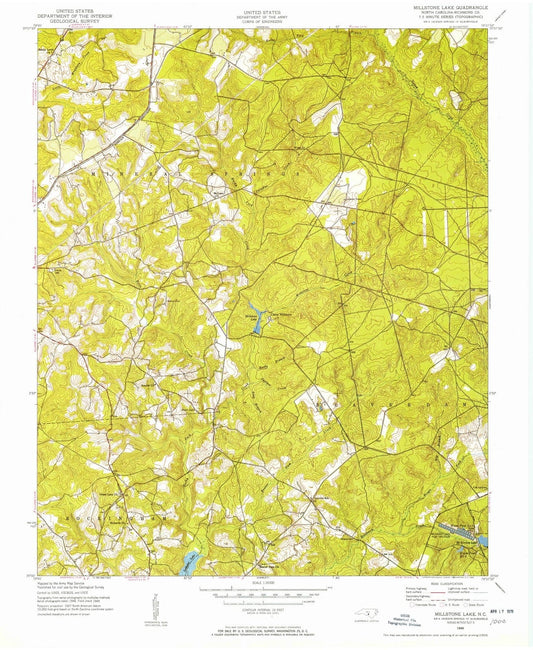 1949 Millstone Lake, NC - North Carolina - USGS Topographic Map