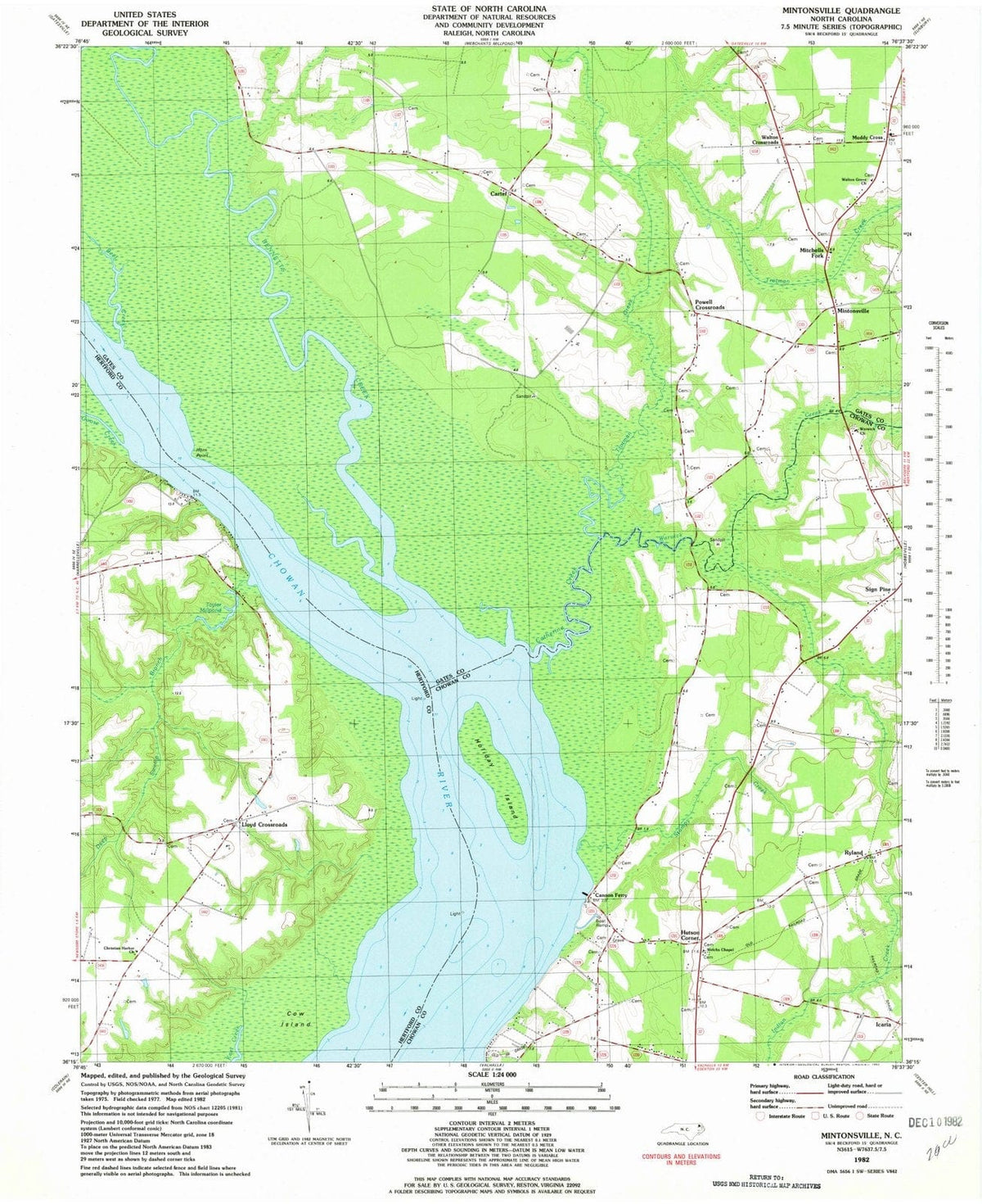 1982 Mintonsville, NC - North Carolina - USGS Topographic Map