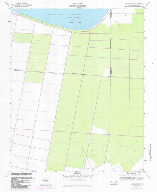 1954 New Lake, NC - North Carolina - USGS Topographic Map