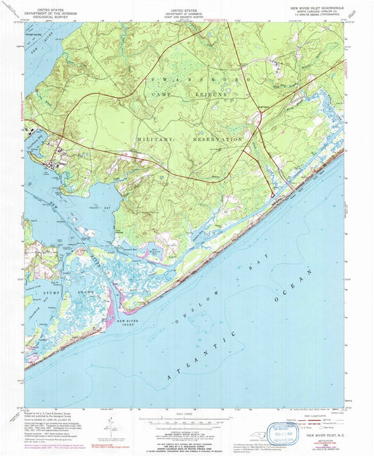 1952 New River Inlet, NC - North Carolina - USGS Topographic Map