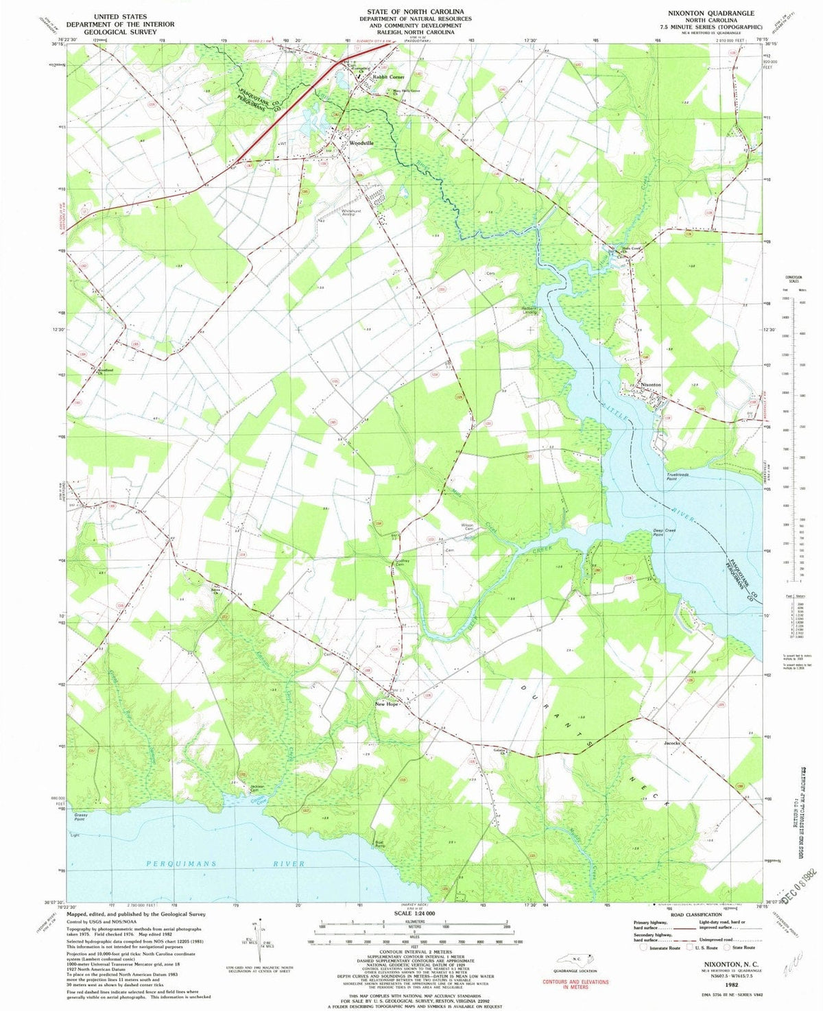 1982 Nixonton, NC - North Carolina - USGS Topographic Map