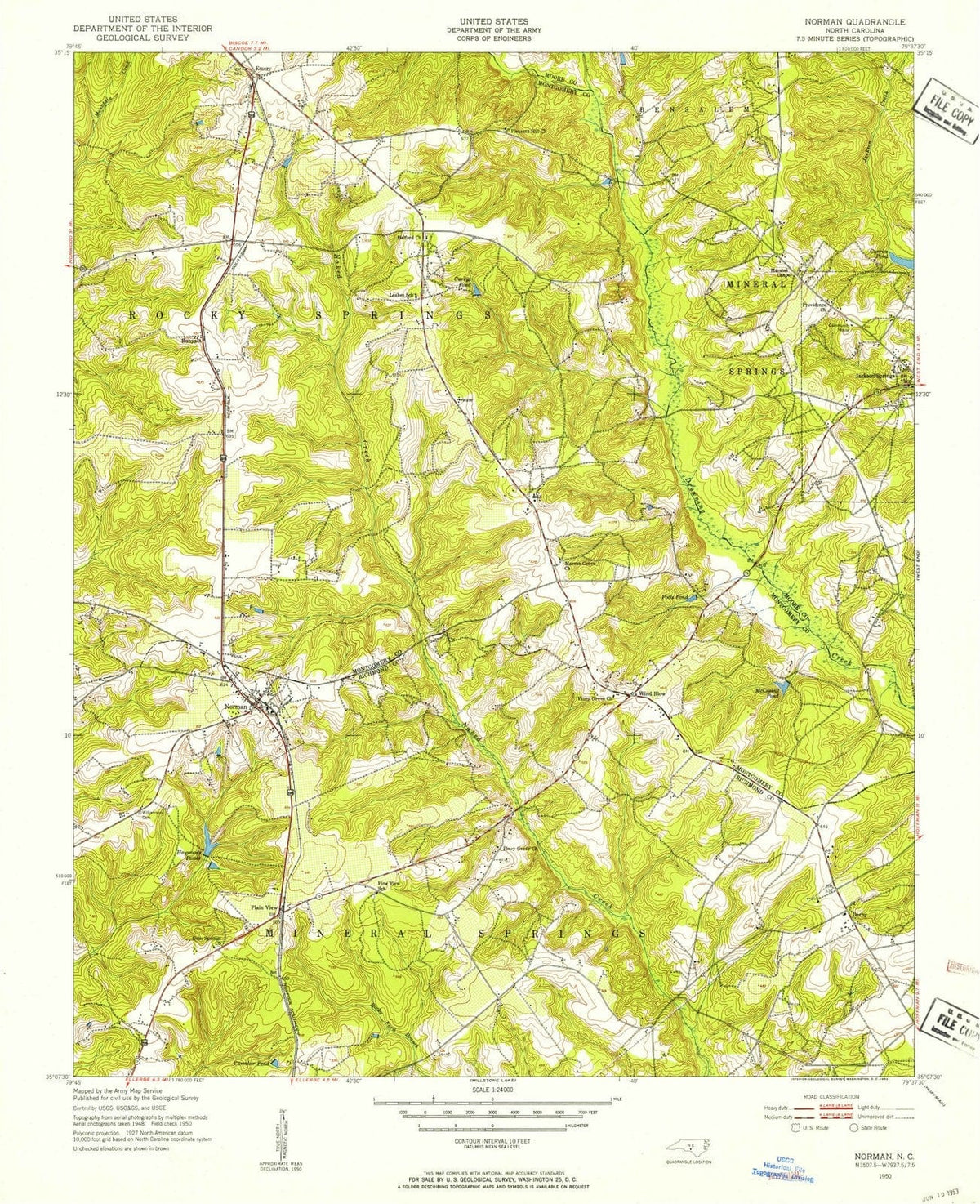 1950 Norman, NC - North Carolina - USGS Topographic Map