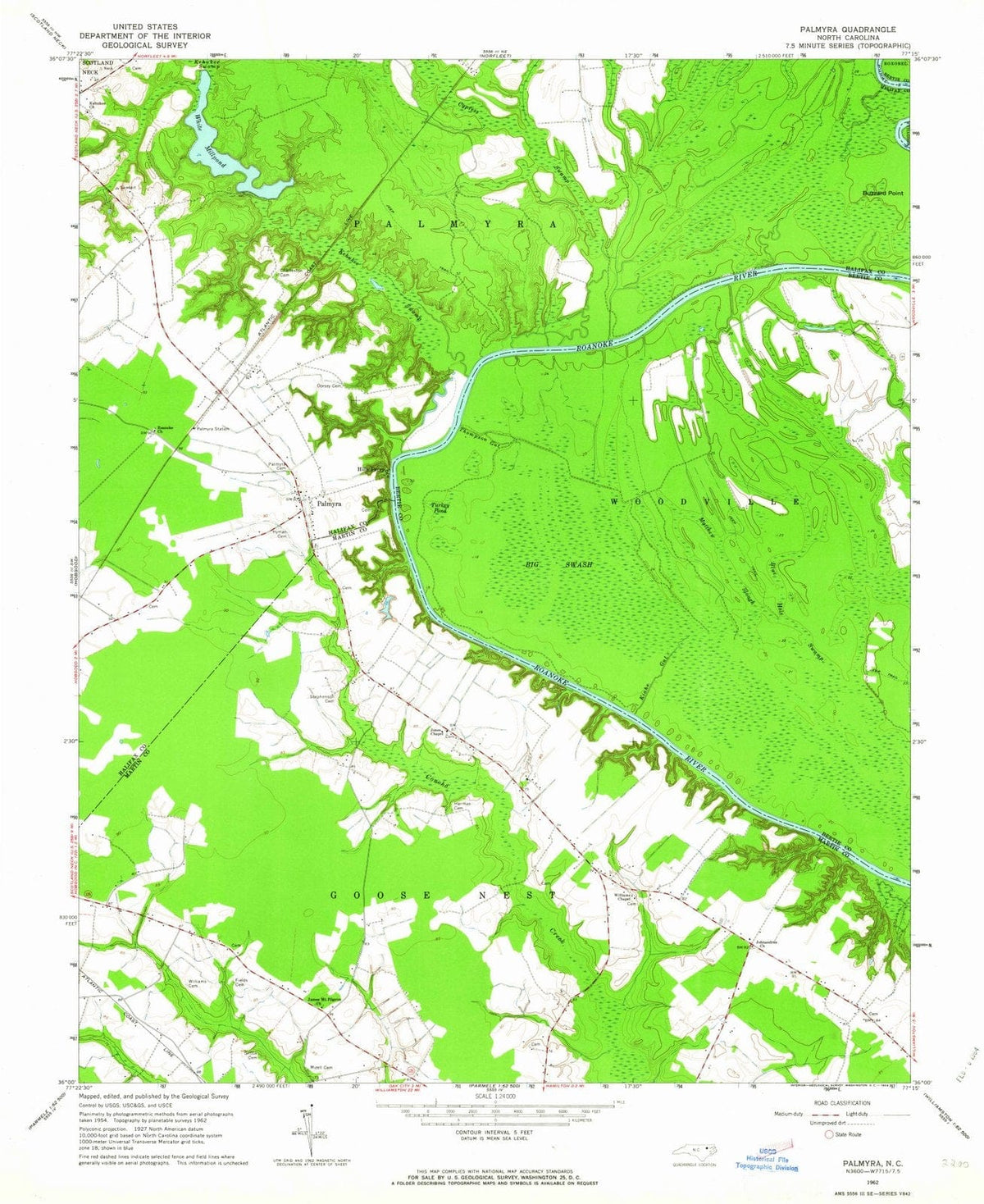 1962 Palmyra, NC - North Carolina - USGS Topographic Map