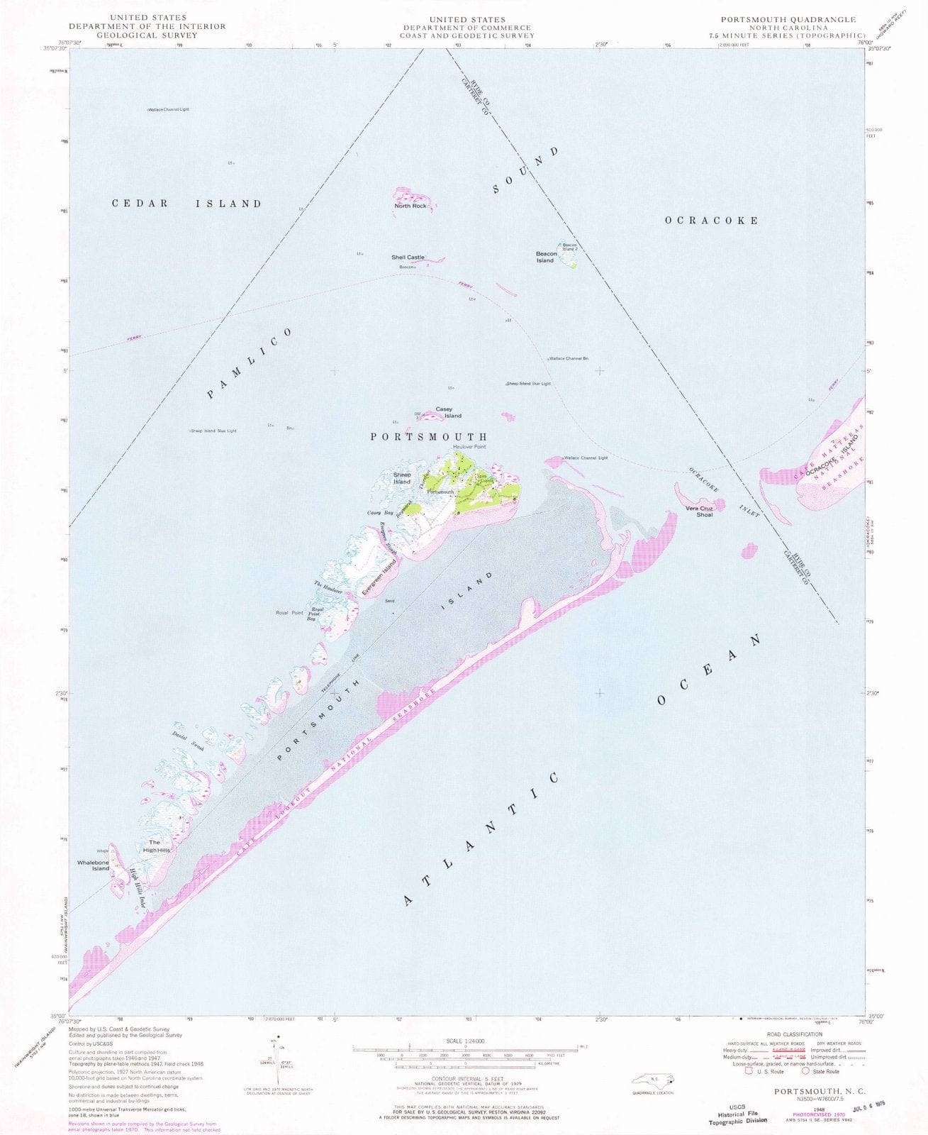 1948 Portsmouth, NC - North Carolina - USGS Topographic Map