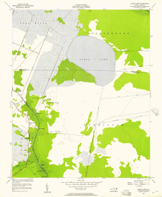 1954 Pungo Lake, NC - North Carolina - USGS Topographic Map